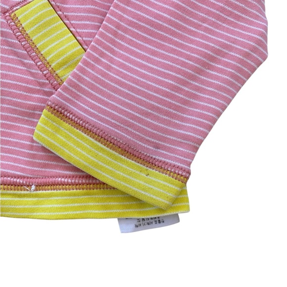 Patagonia - Pink Striped Baby Long sleeve Hoodie w/ snap closures - size 12-18mo - Picture 5 of 6
